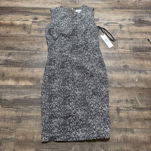 Calvin Klein Monochrome Black White Midi Dress - Picture 1 of 10
